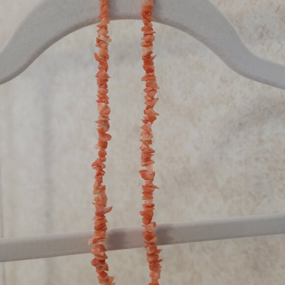 Coral Necklace Orange Choker Vintage - Picture 5 of 12